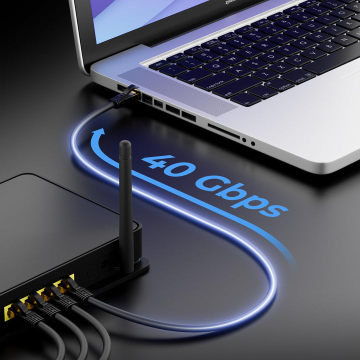 deleyCON 15m CAT 8 Netzwerkkabel (40 Gbit/s, Kupfer, S/FTP) Gigabit Ethernet LAN Cable Kabel Patchka