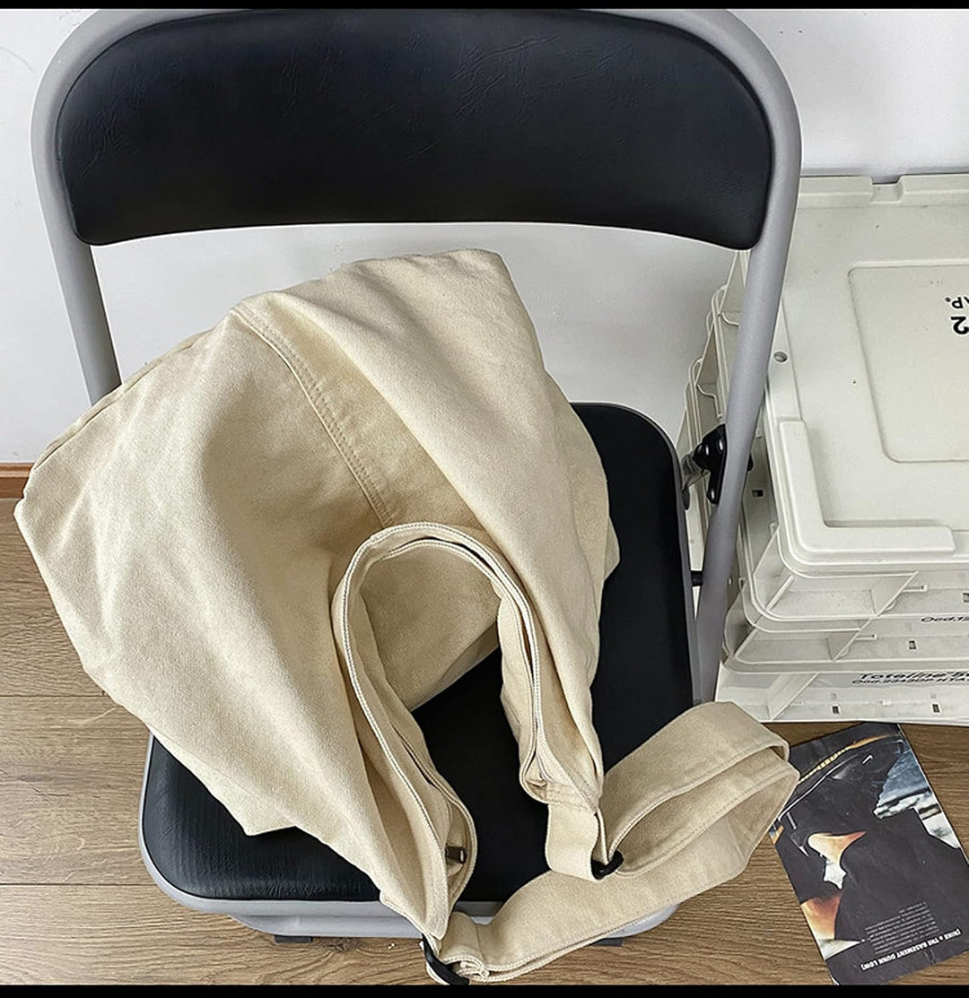 Messenger-Tasche aus Segeltuch, gross, einfarbig, mit mehreren Taschen, Schultertasche aus Segeltuch