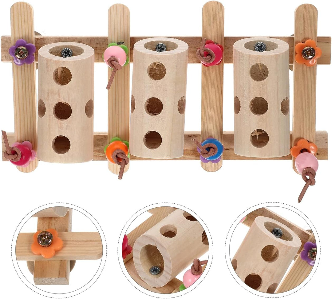 Vogelspielzeug Holz Halter Eimer 9.06X4.72X1.97In Papagei Futtersuche Spielzeug Leckerlis Verstecken