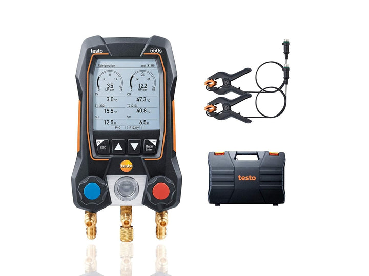 Testo 550s AC Krümmermessgerät Set - Krümmermessgeräte Hvac und Kühlung - inkl. 2 kabelgebundene Tem