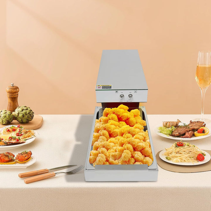 750 W Pommes Frites Wärmer Speisenwärmer 56x33x46.5cm Pommes Frittenwanne Warmhaltegerät Elektro Pom