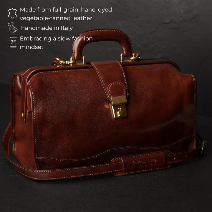 Time Resistance Leder Arzttasche - Arztkoffer - Doktortasche - Aus 100% Echtleder - Aktentasche für
