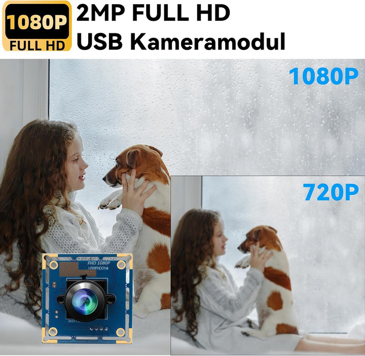 1080P Full HD Fisheye USB Kameramodul,180 Grad Weitwinkel objektiv, 1080P 30 fps/720P 60 fps/480 100