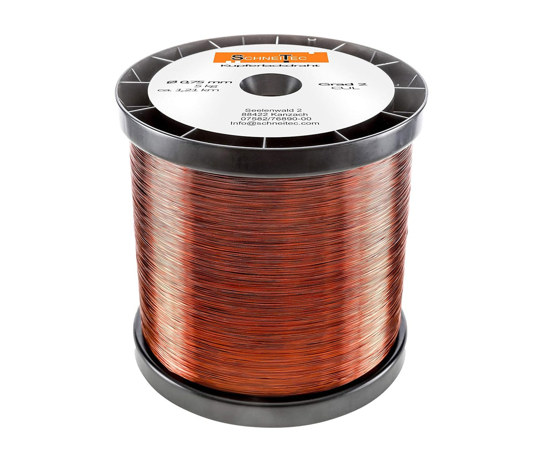 Kupferlackdraht W210 Ø 0,75 mm 5 kg CU Lackdraht Grad 2 CUL Kupferdraht Gewicht 5 Kilogramm Durchmes
