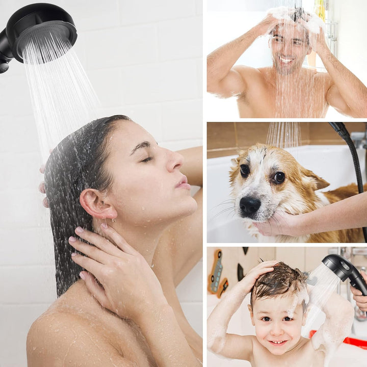 HANLIAN Hochdruck-Duschkopf mit Pause-Taste, 3 Sprühmodi, Duschkopf für Wohnmobil, Wassersparend, Ei