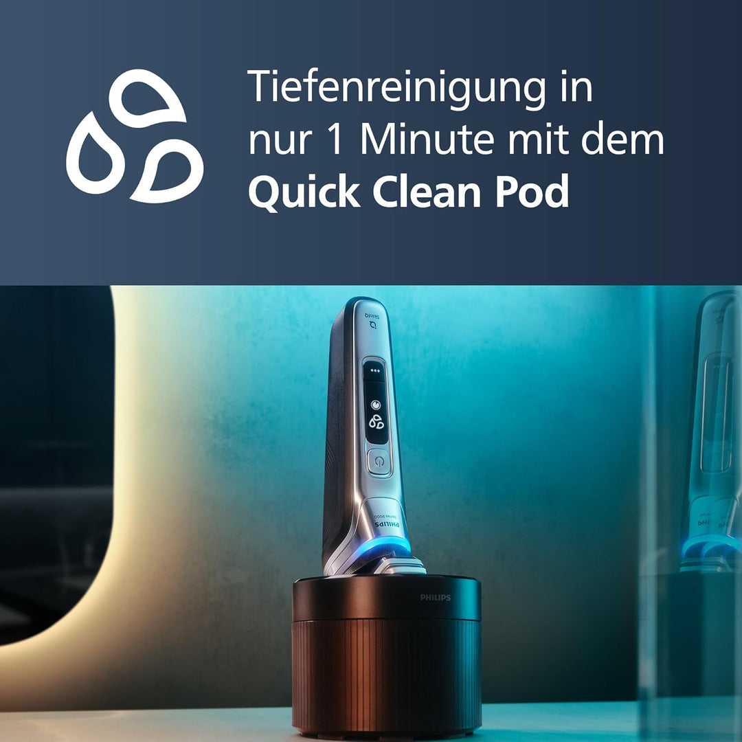 Philips Shaver S9000, elektrischer Nass- und Trockenrasierer, Lift & Cut-Rasiersystem und SkinIQ Tec
