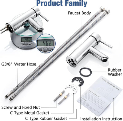 kisimixer Wasserhahn Bad Mischbatterie, Einhebelmischer Waschbecken Armaturen für Badezimmer, Modern