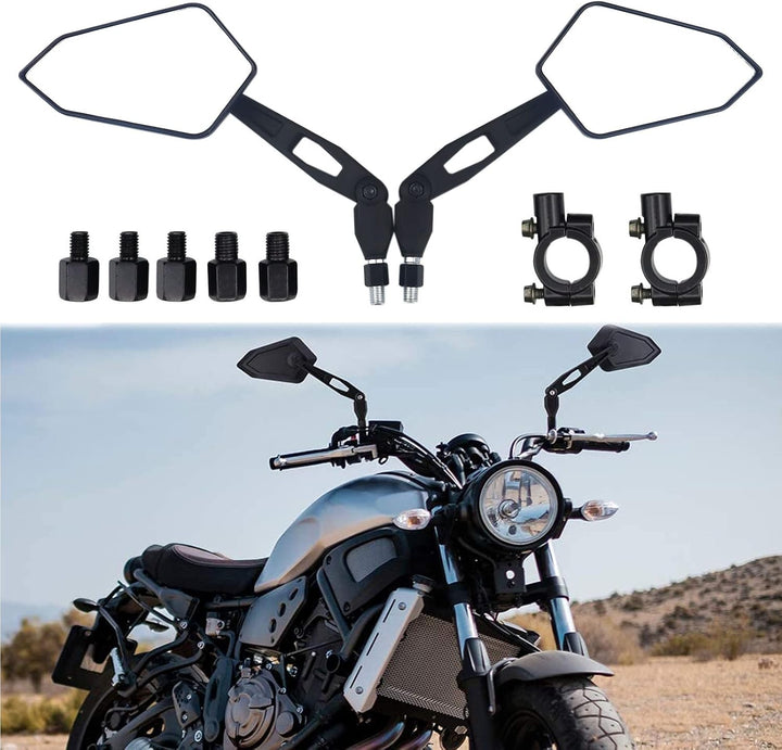 BREDUXSER Universal Motorrad Rückspiegel Spiegel 8 mm 10 mm E-geprüft Rückseitenspiegel Seitenspiege
