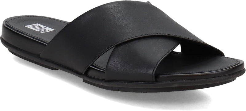 Fitflop Damen Gracie Leder Cross Slides Sandalen 36 Schwarz, 36 Schwarz