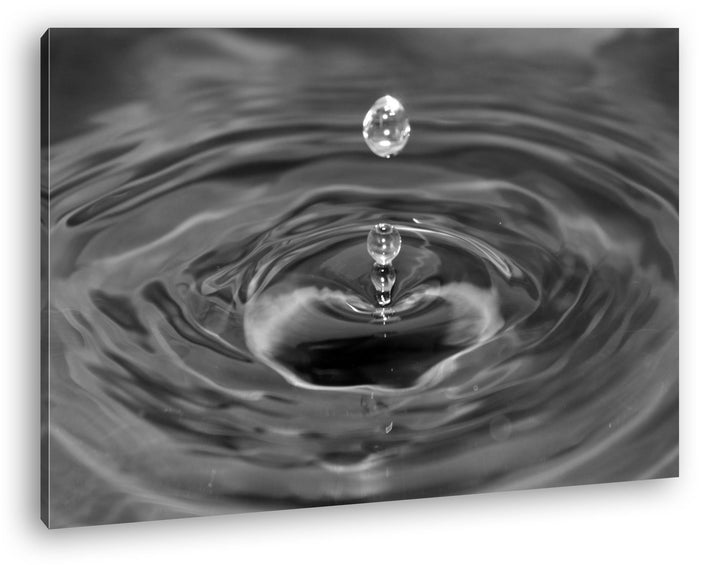 deyoli Wassertropfen schlagen Wellen Effekt: Schwarz/Weiss Format: 60x40 als Leinwandbild, Motiv fer