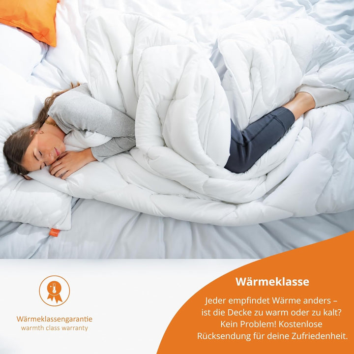 sleepling 192808 Bettwaren Set | Kopfkissen 80 x 80 cm + Winter Bettdecke 155 x 220 cm | warme Winte
