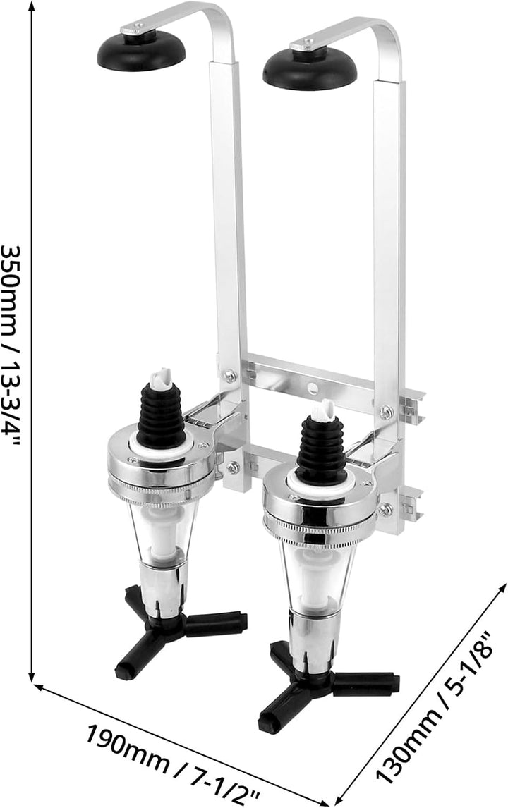 QWORK® Doppelkopfspender, Wand Montierter Flaschenhalter, Aluminiumlegierung, für Bar, Party