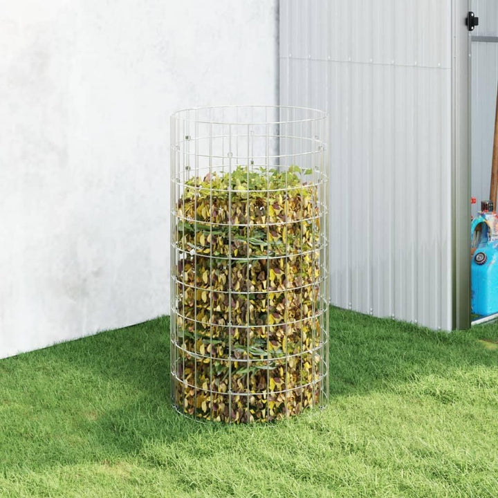 vidaXL Gartenkomposter Ø50x100 cm Verzinkter Stahl, Komposter, Abfallkomposter, Gartenkompostbehälte