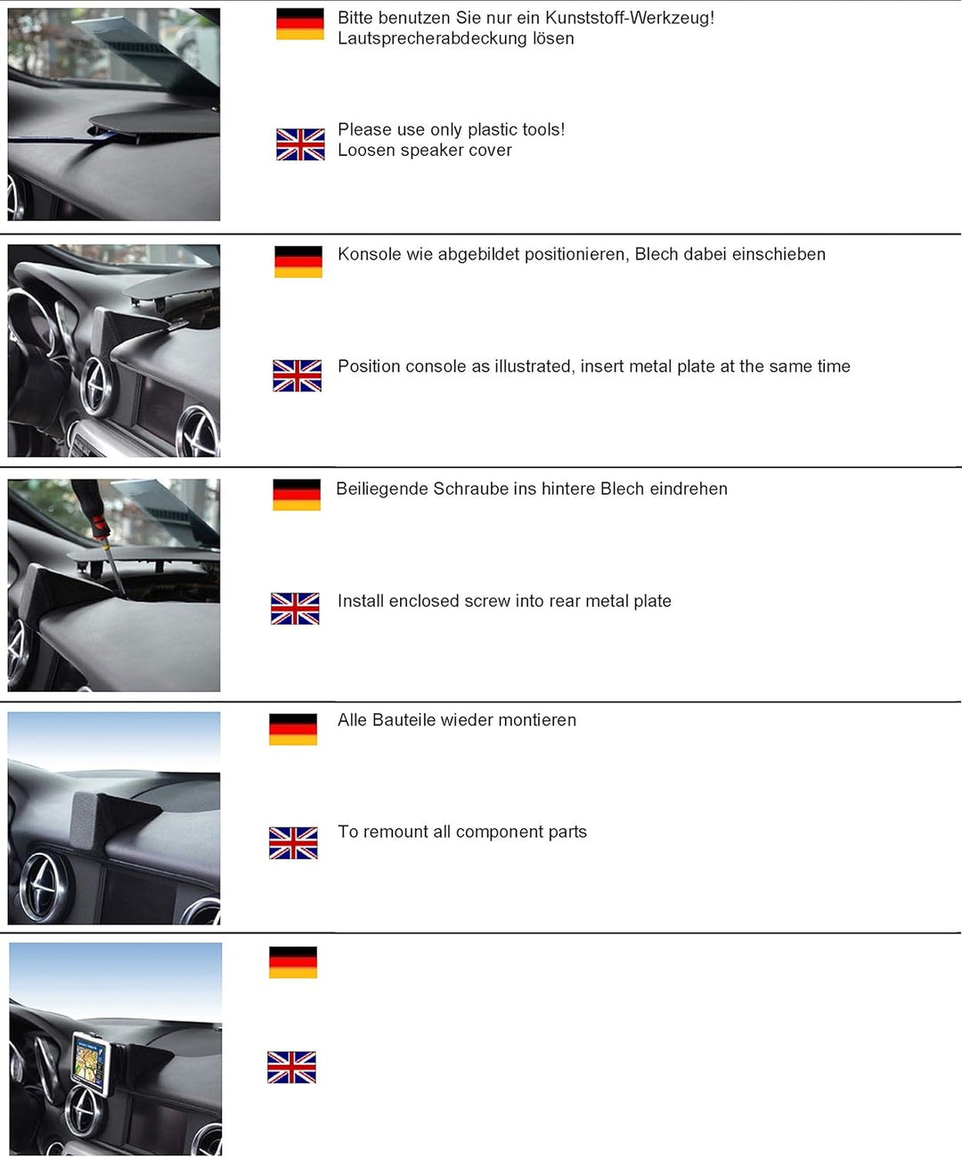 KUDA 291875 Halterung Kunstleder schwarz für Mercedes SLK (R172) ab 03/2011, 291875