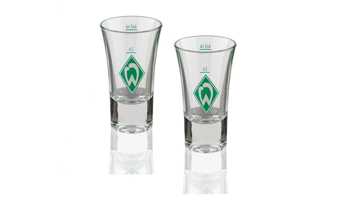 Werder Bremen SV Schnapsglas 2er-Set, Shot, Glas - Plus Lesezeichen I Love Bremen