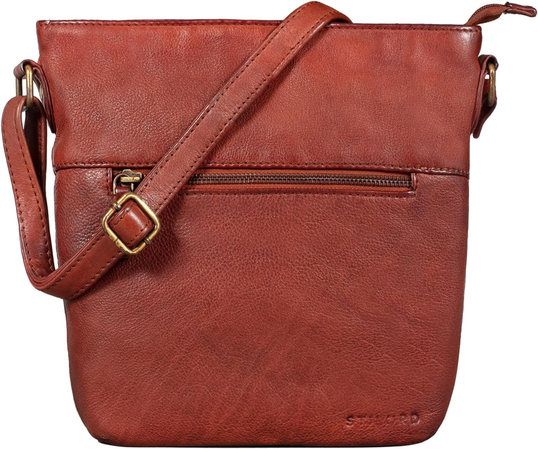 STILORD 'Jasmine' Ledertasche Damen Umhängetasche Handtasche Elegante Damentasche zum Umhängen Klein