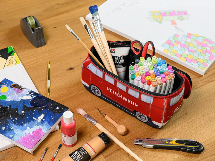 BRISA VW Collection - T1 Bulli Bus Kulturbeutel Kosmetiktasche | Volkswagen Universaltasche Waschbeu