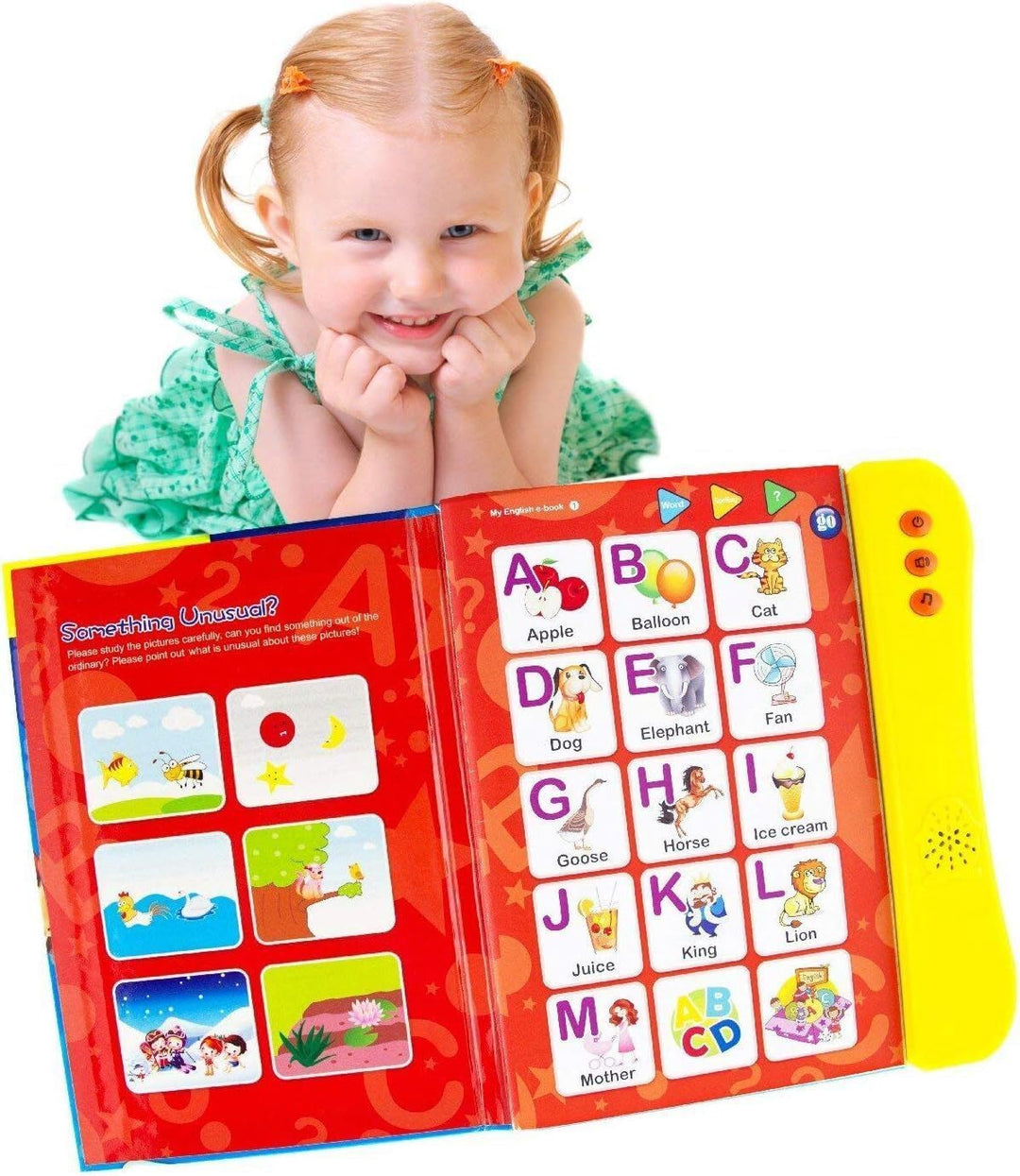 Boxiki Kids Englisch ABC Klangbuch für Kinder / Englische Buchstaben & Wörter, Lernspielzeug. Lernak