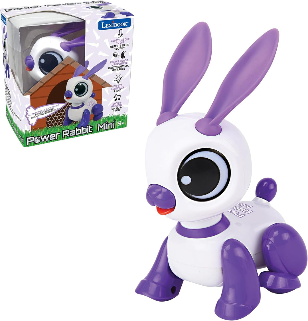 Lexibook Power Rabbit Mini - Mein Kleiner Hase Roboter - Hasenroboter mit Geräuschen, Musik, Lichtef