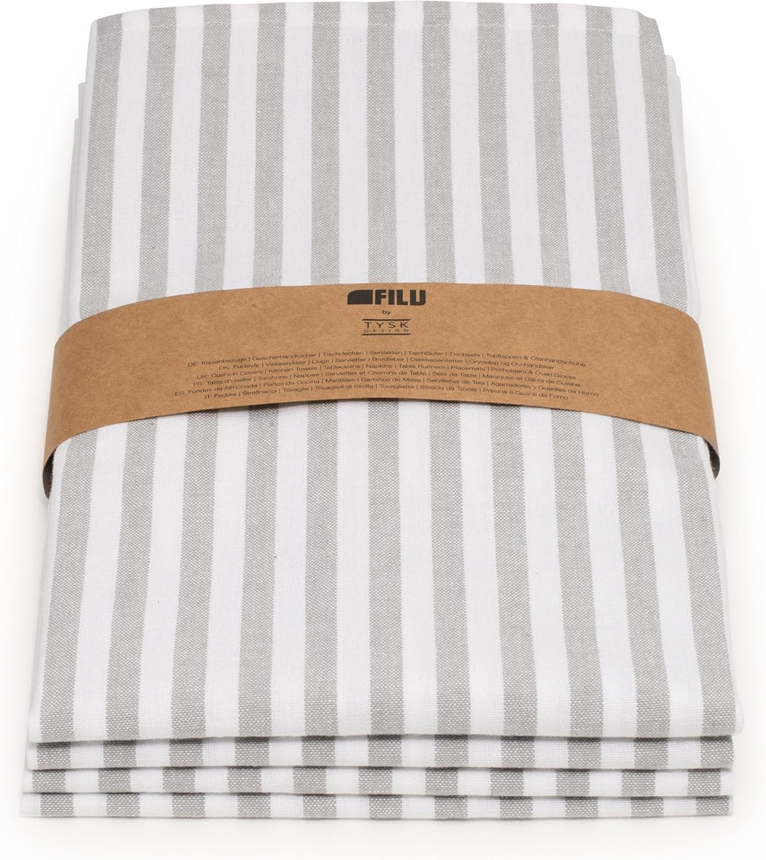 FILU Geschirrhandtücher 8er Pack Grau/Weiss gestreift (Farbe und Design wählbar) 45 x 70 cm - hochwe