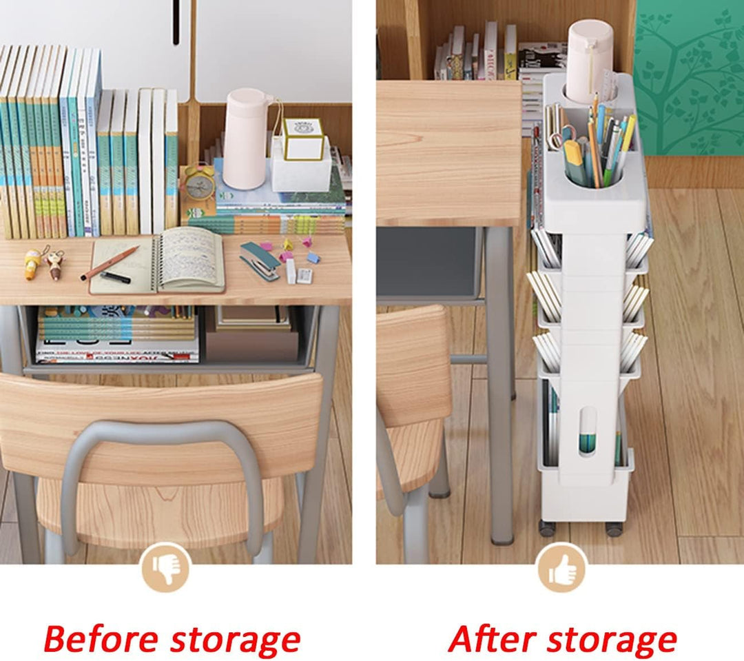 courti Mobiles Schreibtischregal für Klassenzimmer, kompakter Schreibtisch-Aufbewahrungs-Organizer m