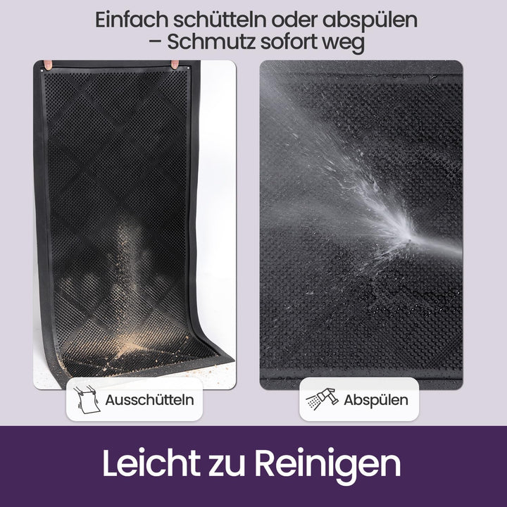 DEXI Fussmatte Aussen 43 x 90 cm, rutschfest Schmutzfangmatte mit Noppen, Wasserdicht Fussabtreter A