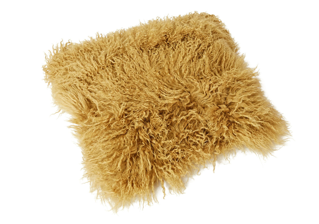 Reissner Lammfelle Tibet Lammfell Kissenbezug langflorig 30x30cm JAY18 Farbe Ocker/Gold Jay18 Ocker