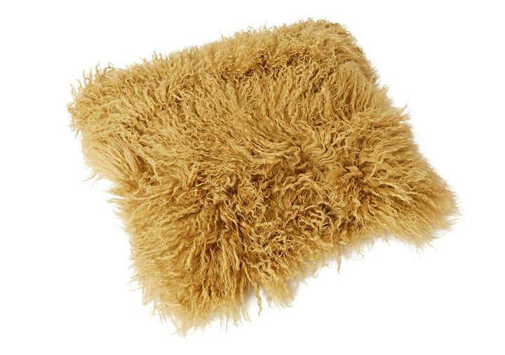 Reissner Lammfelle Tibet Lammfell Kissenbezug langflorig 30x30cm JAY18 Farbe Ocker/Gold Jay18 Ocker