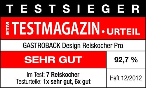 Gastroback 42518 Design Reiskocher Pro, Abschaltautomatik, Warmhalte-Funktion, 5 Liter, antihaftbesc