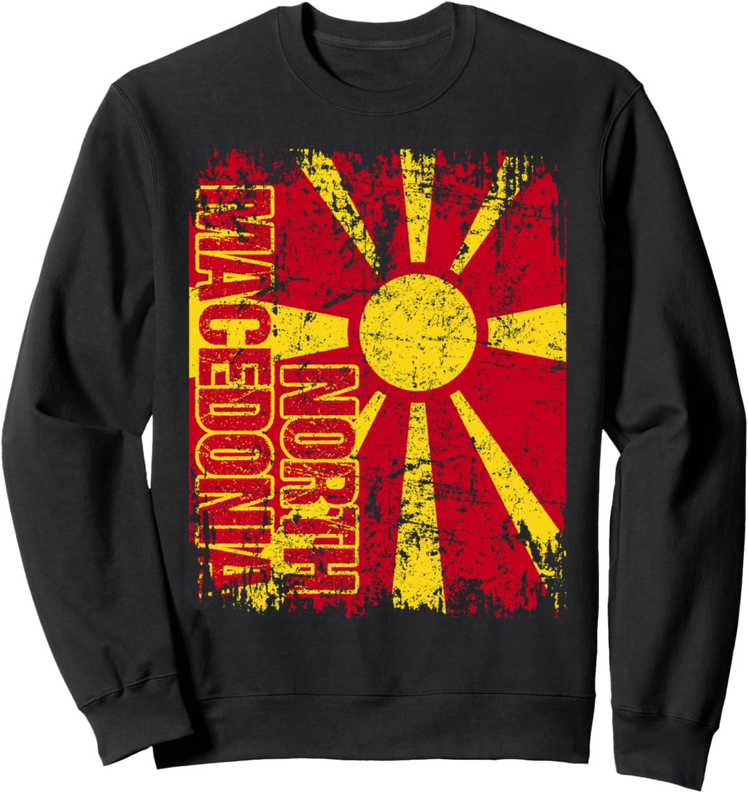 NORD MAZEDONIEN Flagge | Damen Herren Kinder NORD MAZEDONIEN Sweatshirt