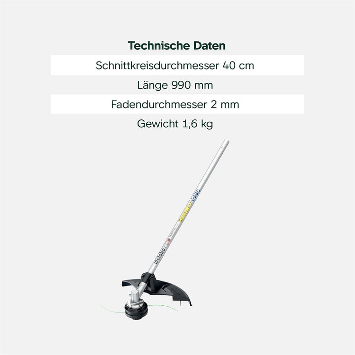 metabo Freischneider-Aufsatz MA-FS 40-40 cm Schnittkreis, werkzeugloser Fadenwechsel, Robustes Metal