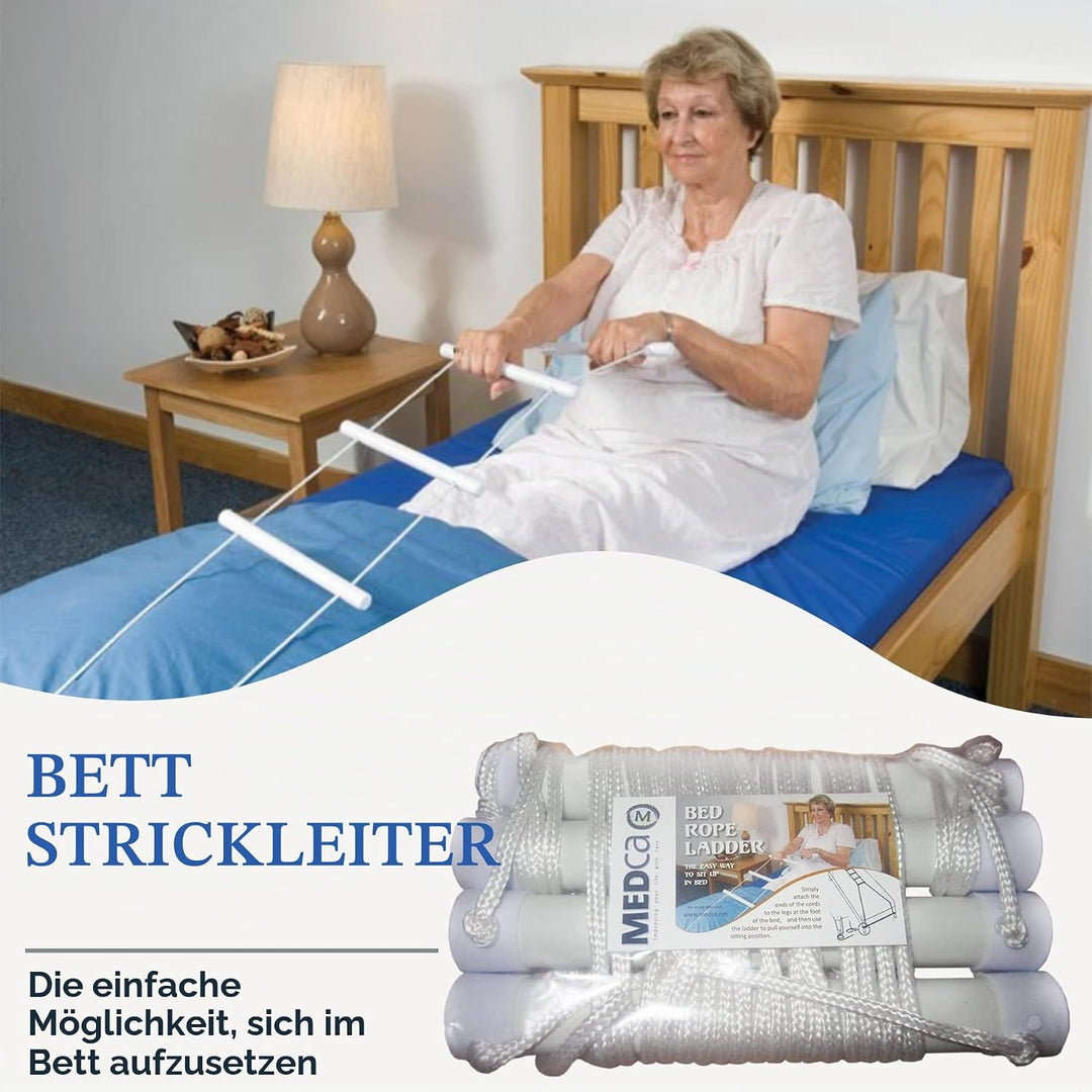 MEDca Bed Helper Einstellbarer Heim-Klimmzughilfe-Leitergurt mit Griff und Griffen - hilft beim Aufs