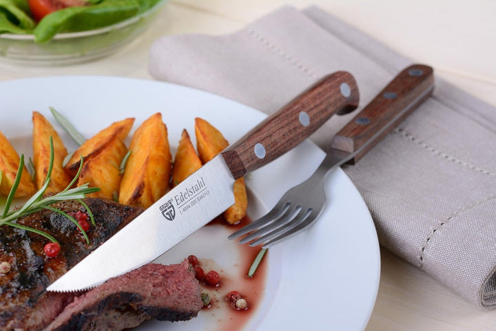 GRÄWE Steakmesser 4 Stück Palisander-Holzgriff