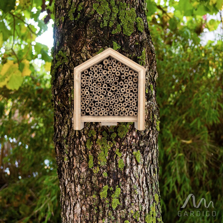 GARDIGO® Tierhaus System: Bienenhaus I Bienenhotel aus Massivholz I Made in Germany I Wildbienen Nis