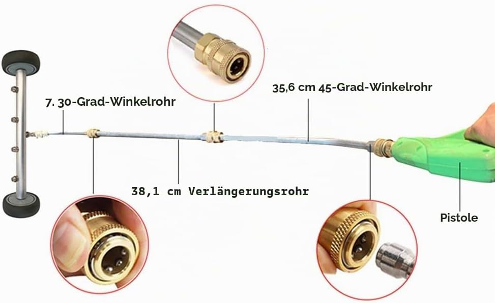Hochdruckreiniger AutowäSche Fahrgestellwaschanlage Wasserbesen mit 45-Grad-Winkelstange Unterwagenr