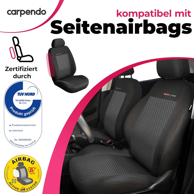 Carpendo Universelle Autositzbezüge (2er-Set) – Schutzbezüge für Vordersitze – Sitzbezüge Auto - kom