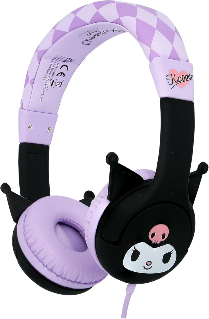 OTL Technologies Kinder-Kopfhörer mit Kabel von Kuromi mit Lautstärkeregler, offiziell lizenziert vo