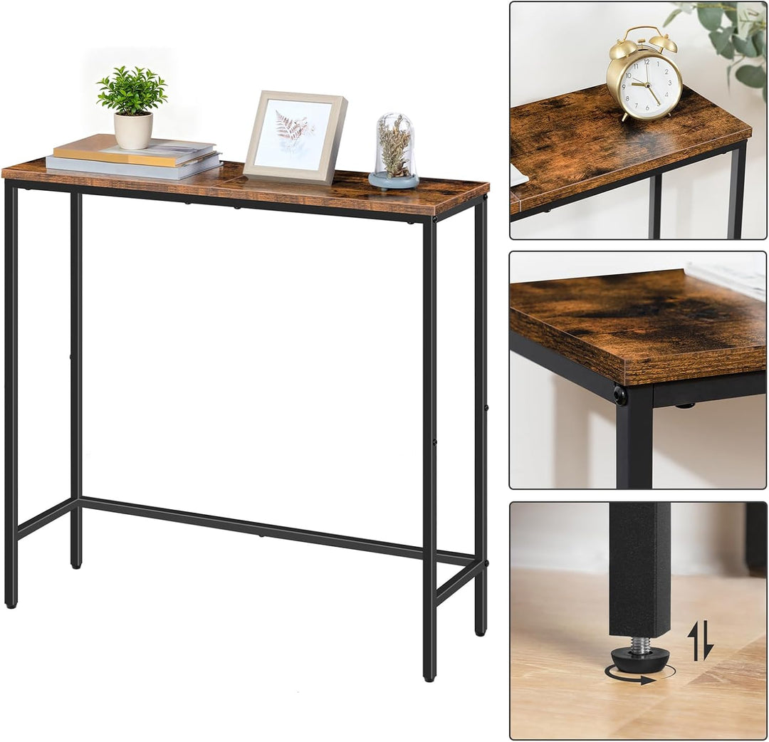 HOOBRO Schmaler Konsolentisch, 75 cm Beistelltisch, Flurtisch, Kleiner Ausstellungstisch, Sofatisch