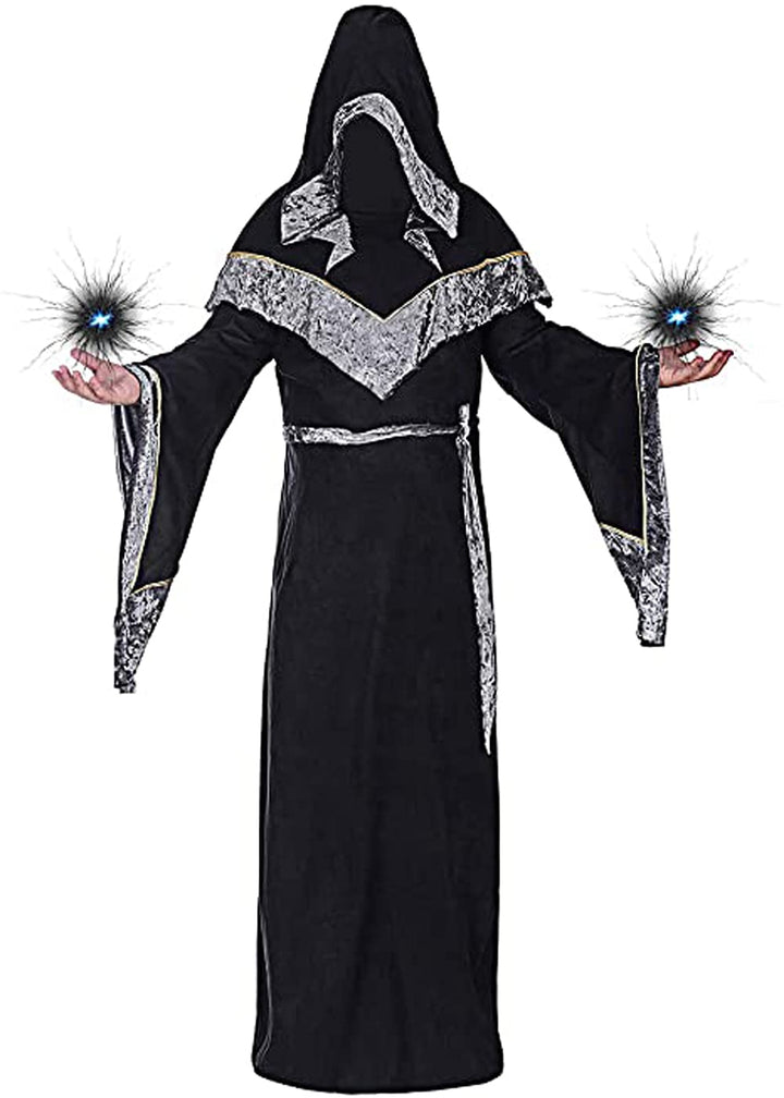 Mystische Zauberer Robe Halloween Cosplay Kostüme für Männer, Erwachsene Mittelalter Uniform Vintage