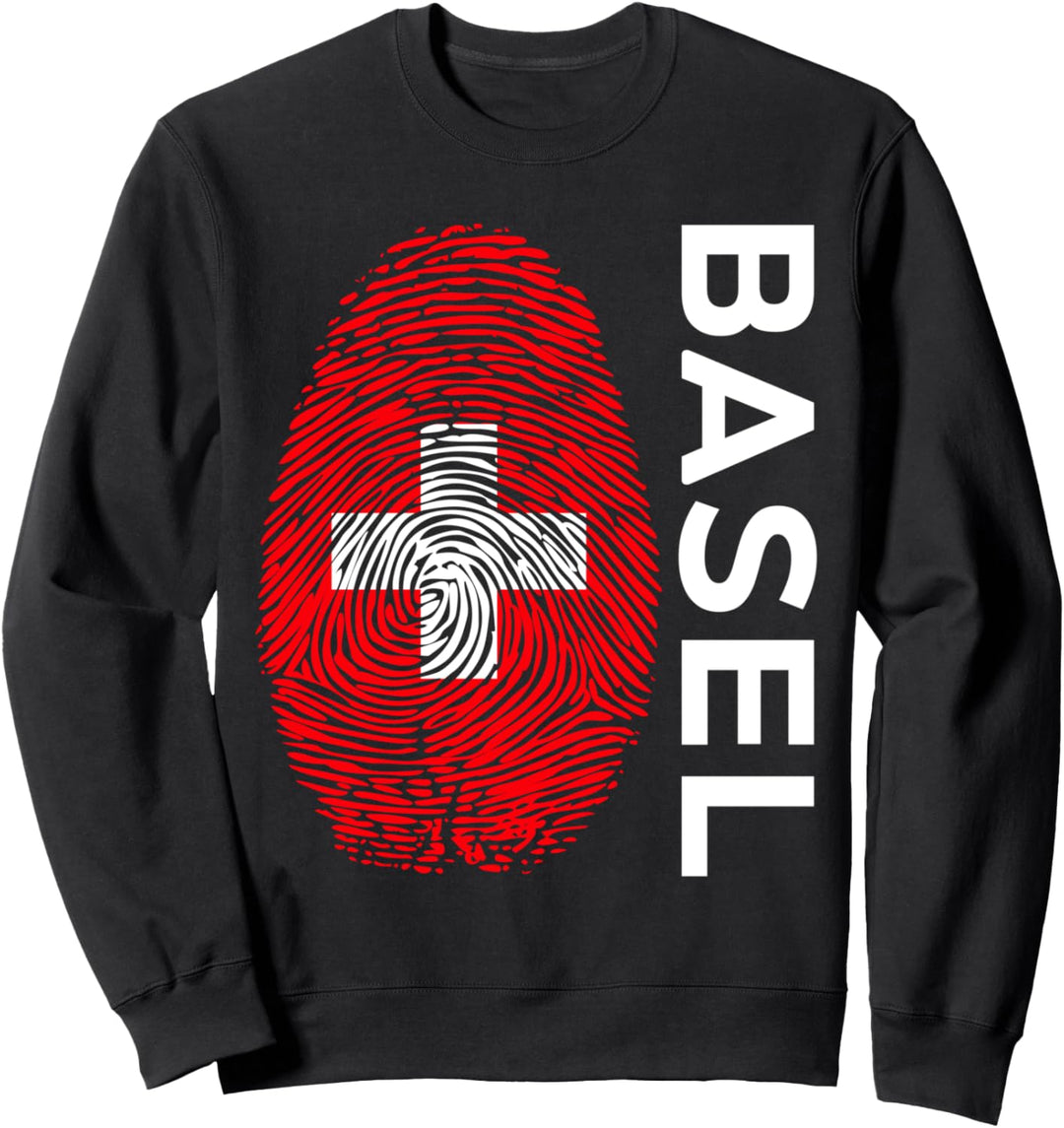 Schweiz Flagge DNA Fingerabdruck Stadt Basel Sweatshirt