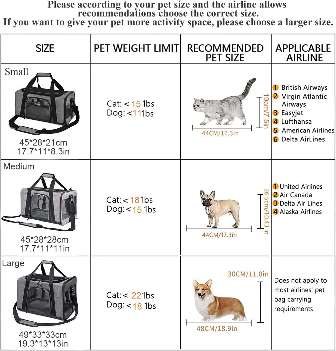 Wakytu Transportbox für Katze Hund, Transporttasche für Haustiere, Faltbare Hundetransportbox Katzen
