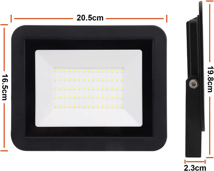 da LIGHT 50W LED Strahler Aussen & Innen, 6000K Kaltweiss 4500lm Aussenleuchte Superhell, LED Fluter
