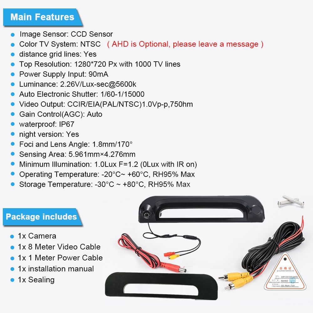 Auto Dritte Dach top Mount Bremse Lampe HD Kamera Bremse Licht Rückansicht Backup-Kamera für Citroen