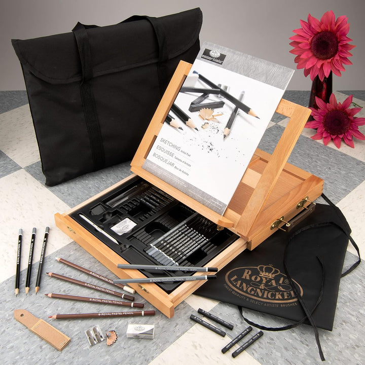 Royal & Langnickel REA-4904 - Staffelei Set für Acrylmalerei mit Aufbewahrungstasche
