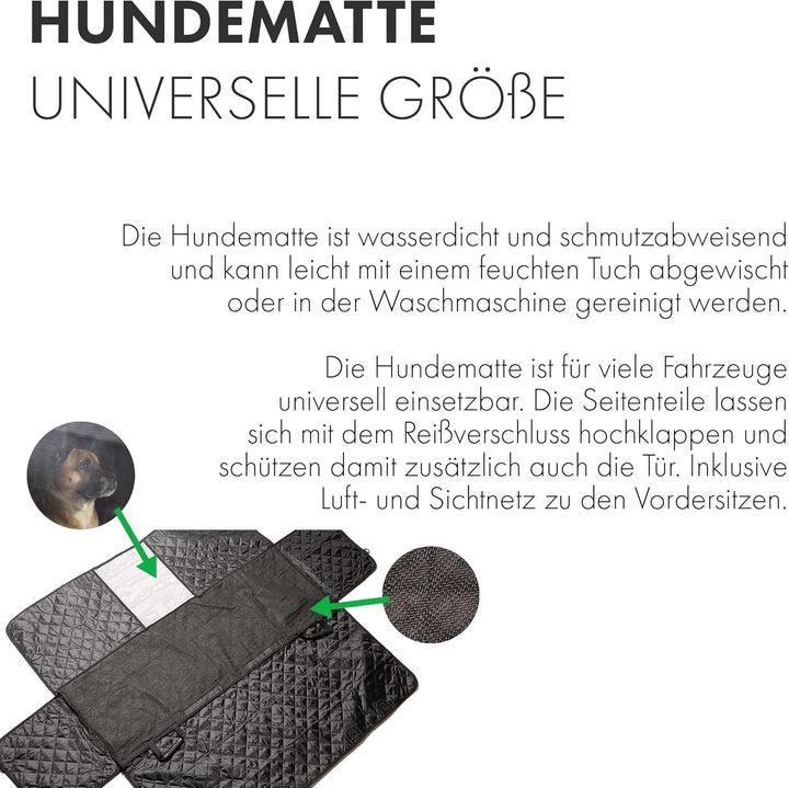 Shop4EV Hundematte Rücksitzbank Rückbank mit Seitenschutz Hundedecke Schondecke Wasserdicht mit Anti
