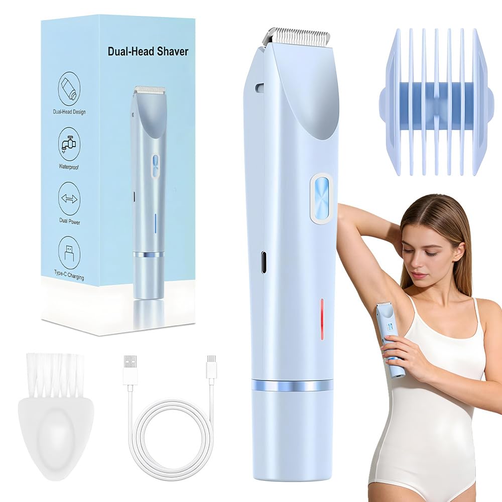 Intimrasierer Für Frauen, 2-in-1 Elektrischer Rasierer Damen, Damenrasierer Elektrisch, Nass Und Tro