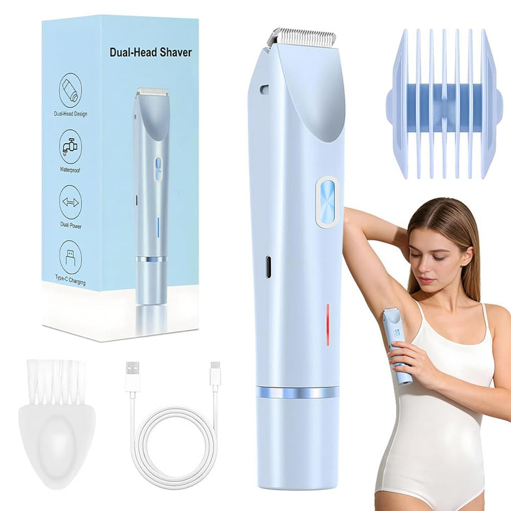 Intimrasierer Für Frauen, 2-in-1 Elektrischer Rasierer Damen, Damenrasierer Elektrisch, Nass Und Tro
