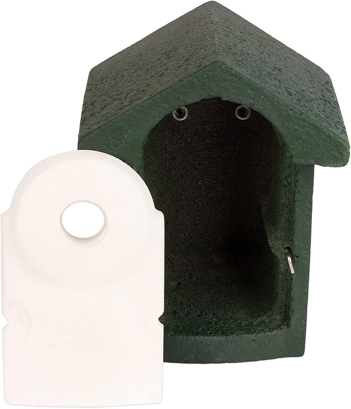 BigDean 2X Nisthöhle aus Holzbeton - Nistkasten für Vögel - Meisen Meisenkasten Einflugloch 32 mm Vo