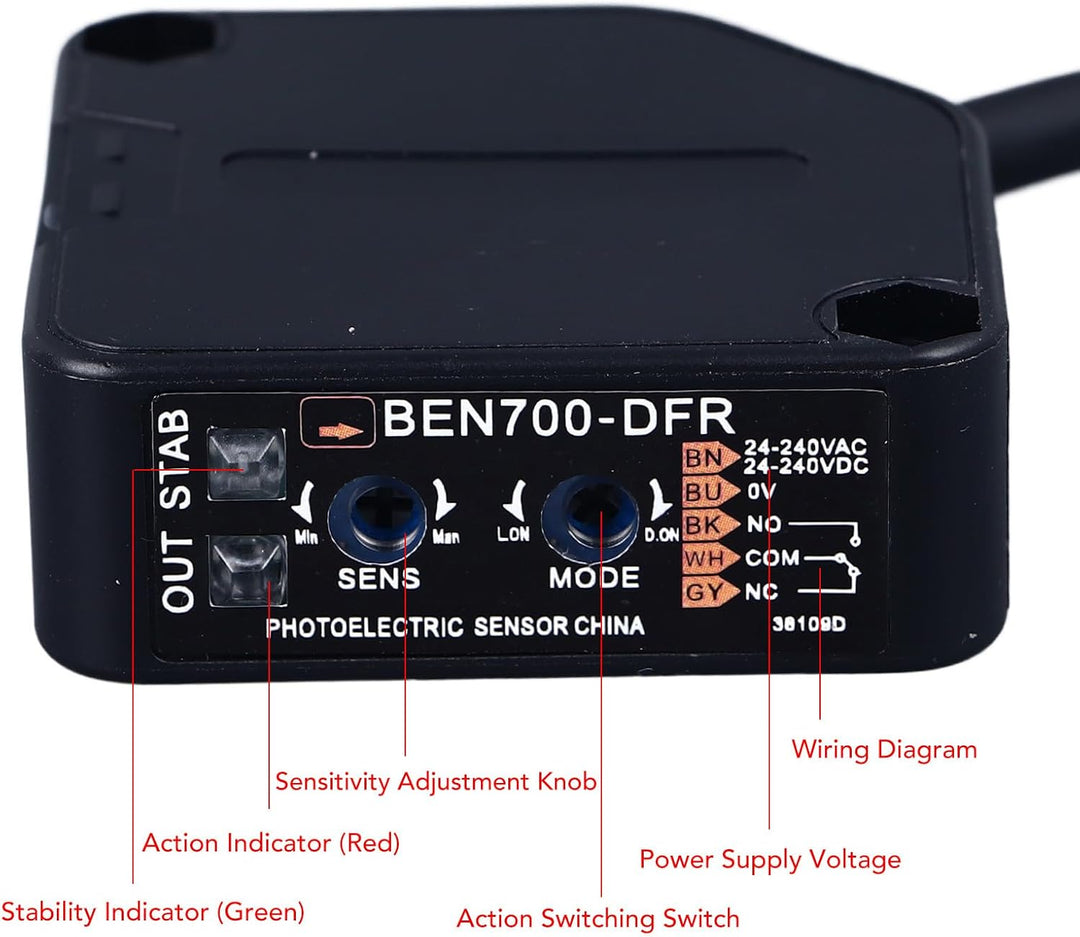 Fotoelektrischer Strahlsensor, Hochpräziser Infrarot-Näherungsschalter, Garagen-Parksensor, Alarmsen