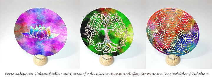 3 Sonnenfänger Ø 20cm " Baum des Lebens " Lotusblume " Blume des Lebens " · Geschenk Idee Weihnachte